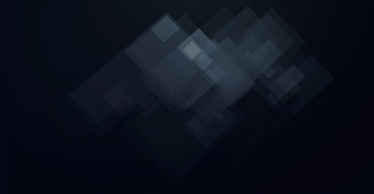 Abstract geometric layers fading into obscurity, representing layered privacy and careful progression